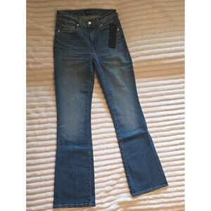 Edwin Lark High Rise Flare Jeans Flashback‎ Blue Denim EW2061ICS Size 25 NEW